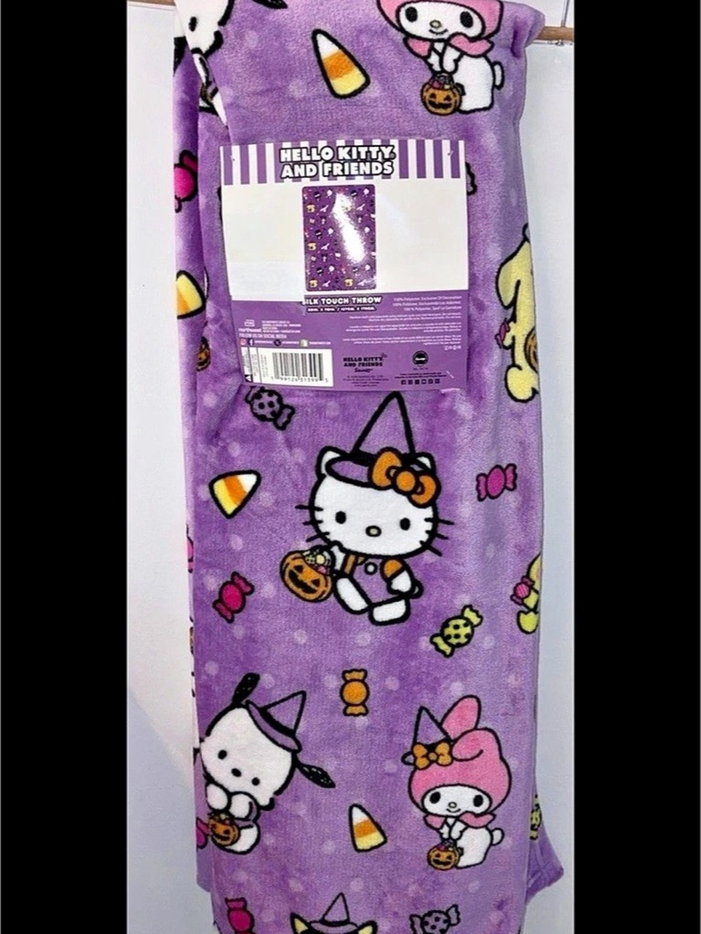 Sanrio Hello Kitty and Friends Halloween Silk Touch Throw Blanket NWT